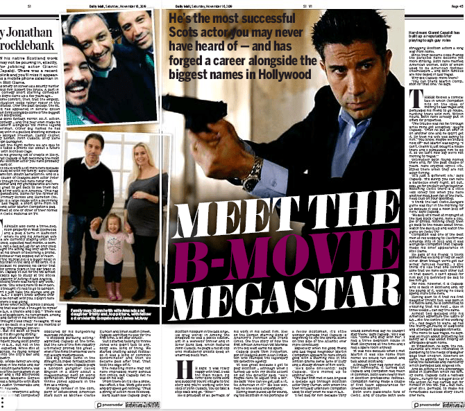 Gianni Capaldi has recently been featured in a Daily Mail article speaking about his career highlights.