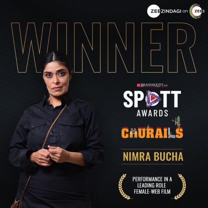 Congratulations to client Nimra Bucha for winning ‘Best Female Performance in a Leading Role – Web Film’ for “Churails” at the SPOTT Awards 2021.