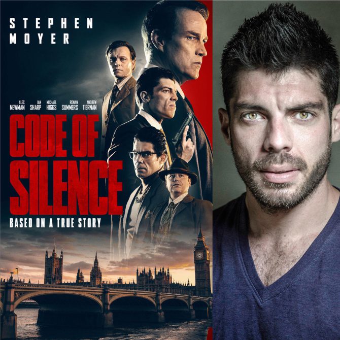 Ronan Summers can now be seen in his leading role of “Ronnie and Reggie Kray” the notorious East End criminals, in feature film “Code of Silence”, starring alongside Stephen Moyer for 101 Films, directed by Ben Mole. Check it out on Sky Box Office, Amazon Video and Apple TV.