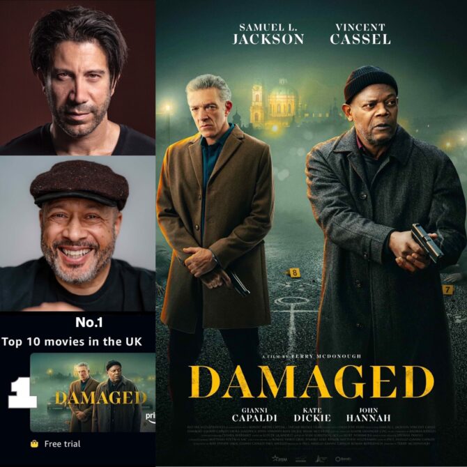 Our clients, GIANNI CAPALDI and MARK HOLDEN star alongside Samuel L. Jackson in the feature film DAMAGED. Reaching number 1 on Amazon Prime Video this week.