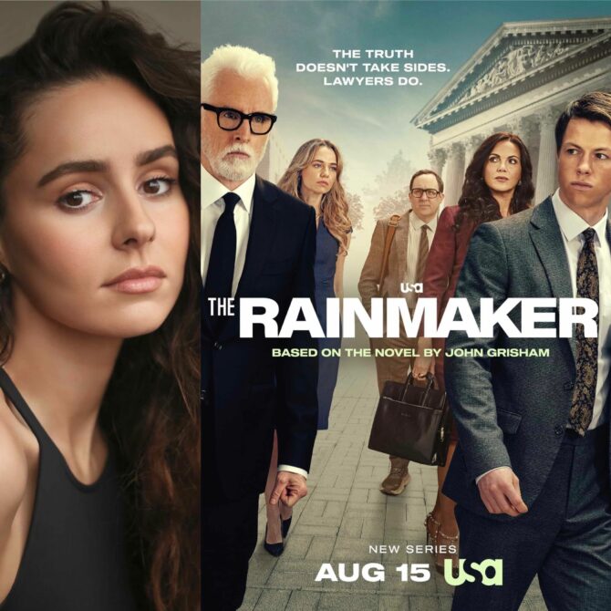 Our client, SOPHIA ADLI, plays her featured role in the upcoming series, THE RAINMAKER starting tomorrow on the USA Network and streaming on Peacock from the 23rd August.