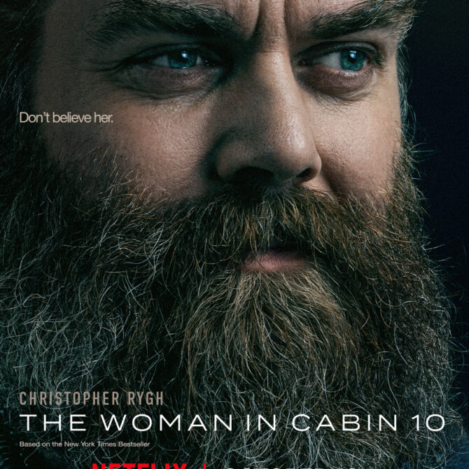Our client, CHRISTOPHER RYGH, plays his featured role as Lars Jensen in the anticipated Netflix film, THE WOMAN IN CABIN 10, premiering on October 10th.  